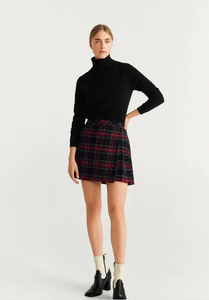 Pleated Hem Miniskirt